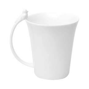 Caneca Porcelana Birds Branco 300ml Unidade - Wolff
