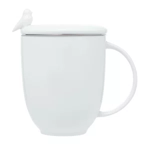 Caneca Porcelana com Tampa Infusor Birds 350ml