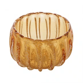 Centro de Mesa de Vidro Italy Ambar 22cm X 22 Cm