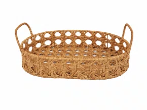 Cesta Oval com Alça Palhinha 34x26x5cm - Tuut