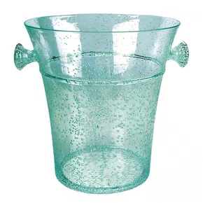 Champanheira Redonda Acrilico Detalhe Bolhas Verde - Entrecasa