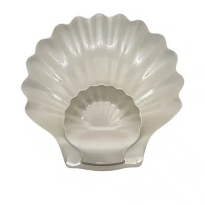 Cj. 2 Petisqueiras em Melanina Formato Concha - Entrecasa