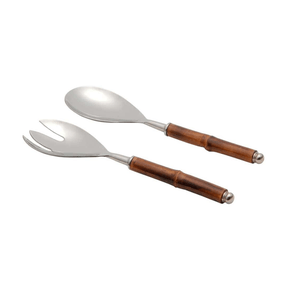 Colher para Salada Aço Inox com Cabo em Bambu