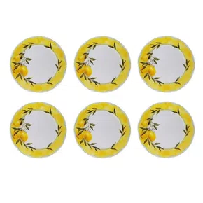 Conj.6 Pratos Rasos Reto Citron Limão Siciliano - Scalla