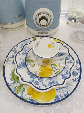 Conj. 6 Xícaras de Chá Coup Azul Ana Capri - Scalla