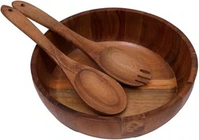 Conj. Saladeira 3pçs Acacia Wood - Mimo Style