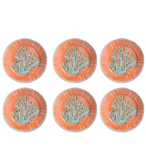 Conjunto 6 Pratos Raso Coral Mate Corali - Scalla