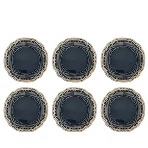 Conjunto 6 Pratos Raso Jeans Maia - Scalla