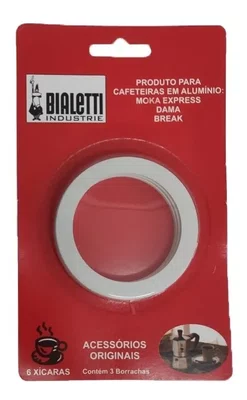 Conjunto com 3 Borrachas para Cafeteira Nouva Moka 6 Xicaras - Bialetti