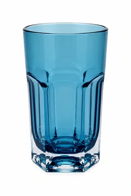 Copo Longo Acrilico Transparente Azul 8x8x14cm - Entrecasa