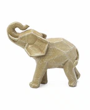 Escultura Elefante Geometrico Medio em Po