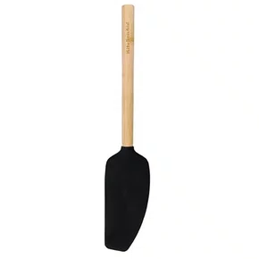 Espátula Batedora Bambu e Silicone Preto - Kitchenaid