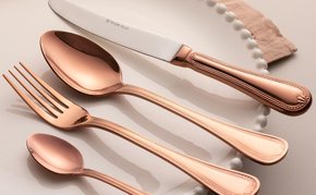 Faqueiro de Aço Inox Geneve Rosé 101 Peças