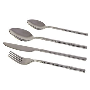 Faqueiro Steel Wood 24 Peças em Aço Inox