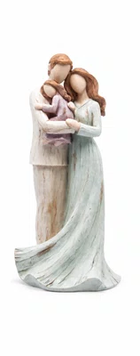 Figura Decorativa Familia de Resina 12cm X 10cm X 25cm