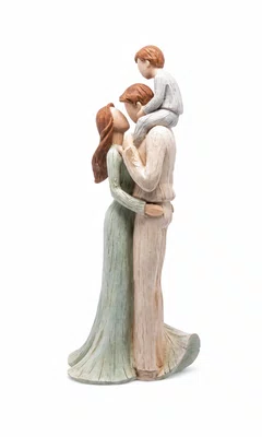 Figura Decorativa Familia de Resina 12cm X 11cm X 28,5cm