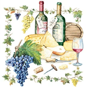 Guardanapo Wine And Cheese Fsc Mix - Ambiente