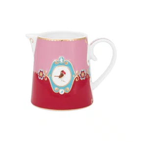 Jarra Pequena Medallion Rosa Vermelho Love Birds