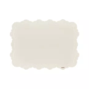 Jogo 2 Lugares Americano Corino Leto Off White - Mameg