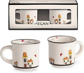 Jogo 2 Xicaras Café Porcelana 80 Ml Le Casette - Egan Italy