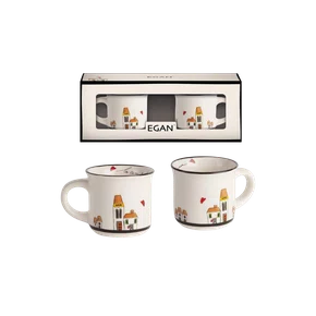 Jogo 2 Xícaras Café Porcelana 80 Ml Le Casette - Egan Italy