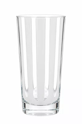 Jogo 6 Copos Alto Acrilico Listras Branca 600ml - Btc