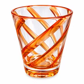 Jogo 6 Copos Baixo Acrilico com Espirais Ambar 400ml - In Casa
