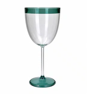 Jogo 6 Taças em Vidro com Detalhe Verde 280ml - In Casa