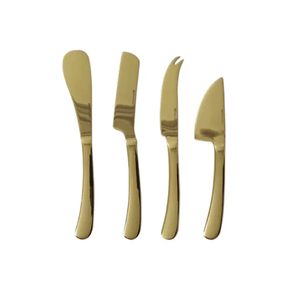 Faca para Queijo Inox Dourado 4 Peças