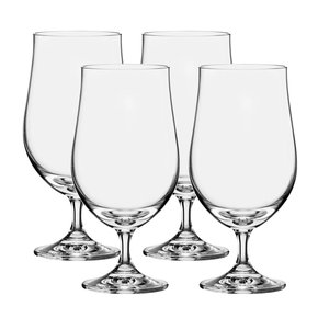 Jogo de 4 Taças para Cerveja Tulipa em Cristal Ecológico 380ml A18cm - Bohemia