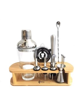 Kit Bar com Suporte em Bambu 15 Peças - Kenya