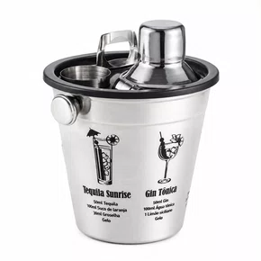 Kit Caipirinha 5 Peças Aço Inox - Lyor