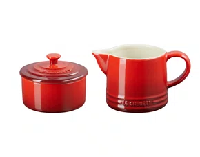 Kit Creme e Açúcar Vermelho Cerise - Le Creuset