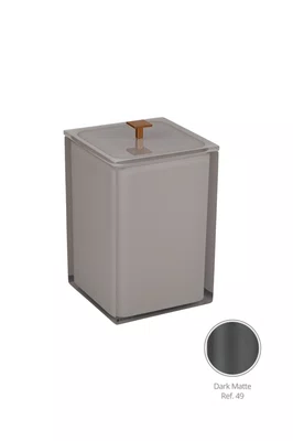 Lixeira Quadrada 18x25 5,5l Quad. Cristal/linho Pux. Quad. - Resimetal