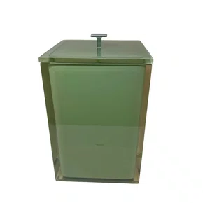Lixeira Quadrada Cristal Green 18x27cm Cromado - Resimetal