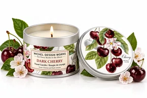 Mini Vela Lata +20h Dark Cherry - Michel Design