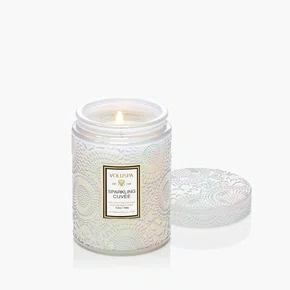 Mini Vela Pote Vidro 50h Relevo Sparkling Cuvee - Voluspa