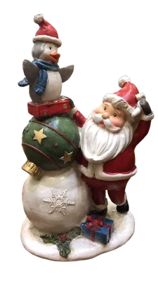 Papai Noel C/ Pinguim 20cm - Tok de Casa