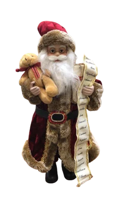 Papai Noel com Lista e Urso 45cm - Cromus