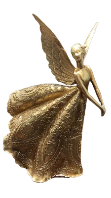 Peça Decorativa de Natal em Resina Anjo Dourado - Btc