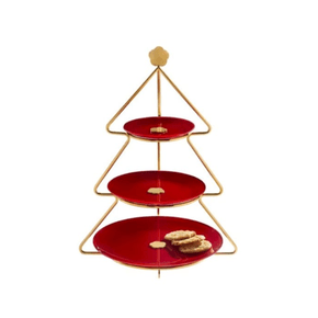 Porta Doces Venezia Natal Vermelho Gold Frozen