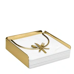 Porta Guardanapo Manuela Inox Revestido em Ouro - Riva