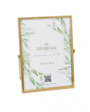 Porta Retrato Vertical em Metal 15x20cm Dourado - Full Fit