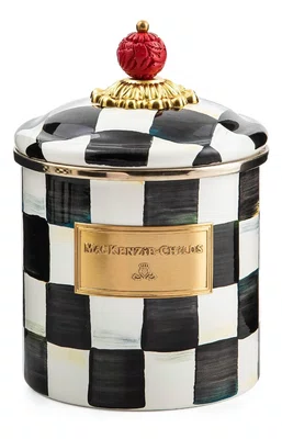 Pote Courtly Check Quadriculado Black 14cm - Mackenzie Childs