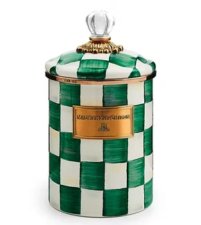 Pote Courtly Check Quadriculado Verde 14cm - Mackenzie Childs