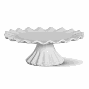 Prato de Bolo com Pé Verona Branco - Grande - Scalla