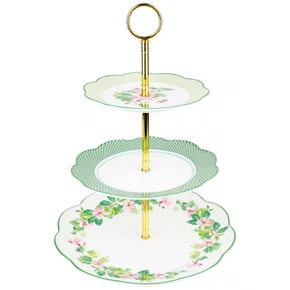 Prato de Doce 3 Camadas Horticool Green - Tea Delight
