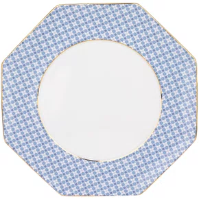 Prato de Jantar Regency Damask 26cm Azul - Tea Delight