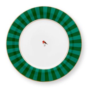 Prato de Jantar Stripes Esmeralda/verde - Love Birds - Pip Studio