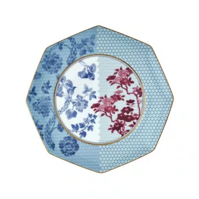 Prato de Pão Regency Damasky Azul 17cm - Tea Deligth